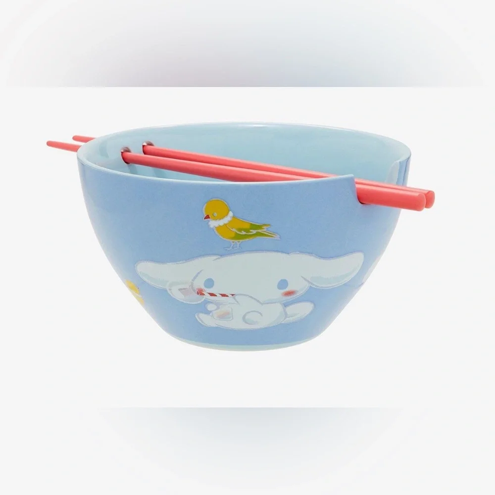 Cinnamoroll Blue Ramen Bowl with Pink Chopsticks- New